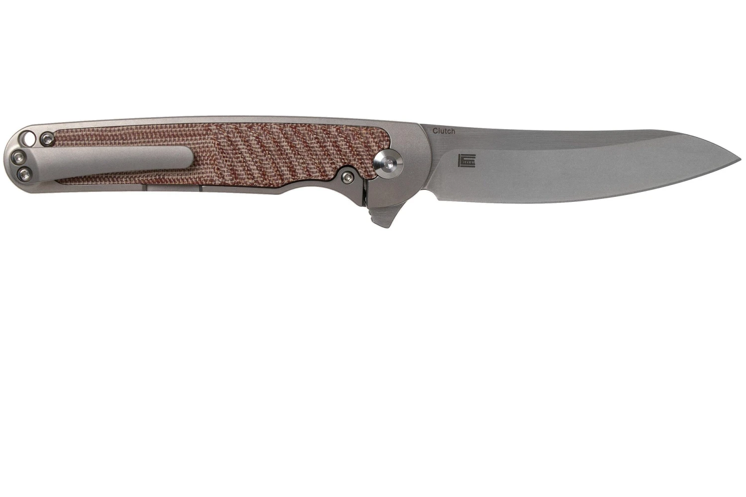 Kizer Clutch Ki4556A3 Micarta Tan Couteau De Poche, Carlos Elstner Design 4 Kizer Clutch Ki4556A3 Micarta Tan Couteau De Poche, Carlos Elstner Design – Image 2