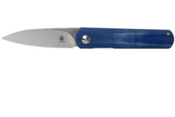 Kizer Feist V3499C1 Stonewashed 154CM, Denim Blue Micarta, Couteau De Poche, Justin Lundquist Design