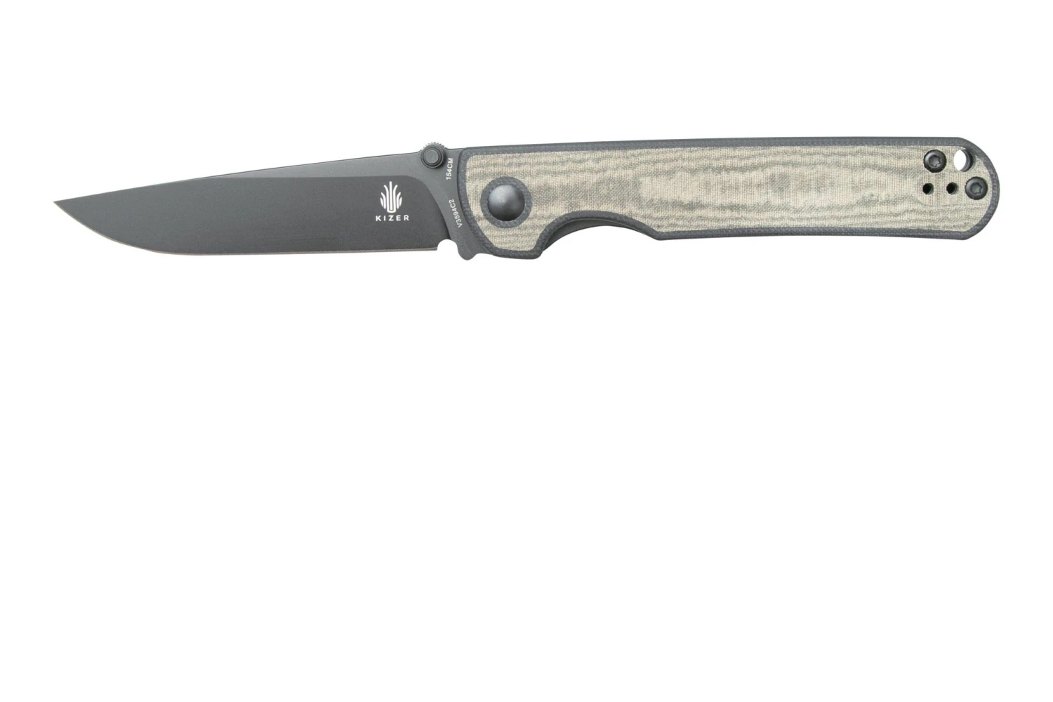 Kizer Rapids V3594C2 154CM Black G10 Green Micarta Couteau De Poche, Carlos Elstner Design 3 Kizer Rapids V3594C2 154CM Black G10 Green Micarta Couteau De Poche, Carlos Elstner Design