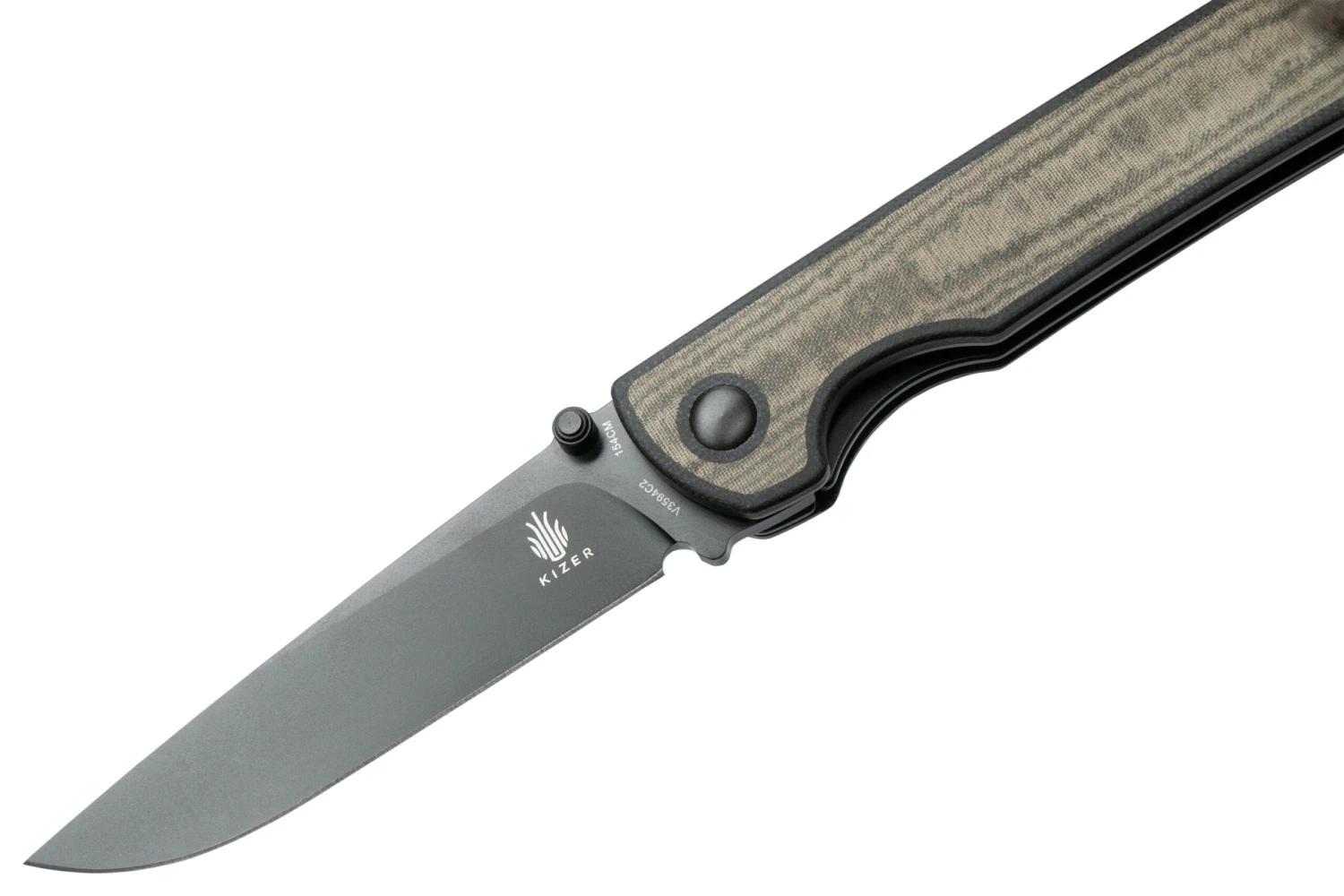 Kizer Rapids V3594C2 154CM Black G10 Green Micarta Couteau De Poche, Carlos Elstner Design 5 Kizer Rapids V3594C2 154CM Black G10 Green Micarta Couteau De Poche, Carlos Elstner Design â Image 3