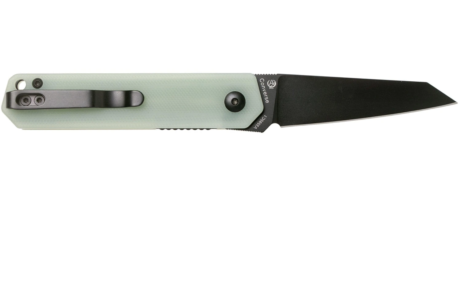 Kizer Converse V3595C1 Black 154CM, Transparent Jade G10, Couteau De Poche, Azo Design 4 Kizer Converse V3595C1 Black 154CM, Transparent Jade G10, Couteau De Poche, Azo Design â Image 2