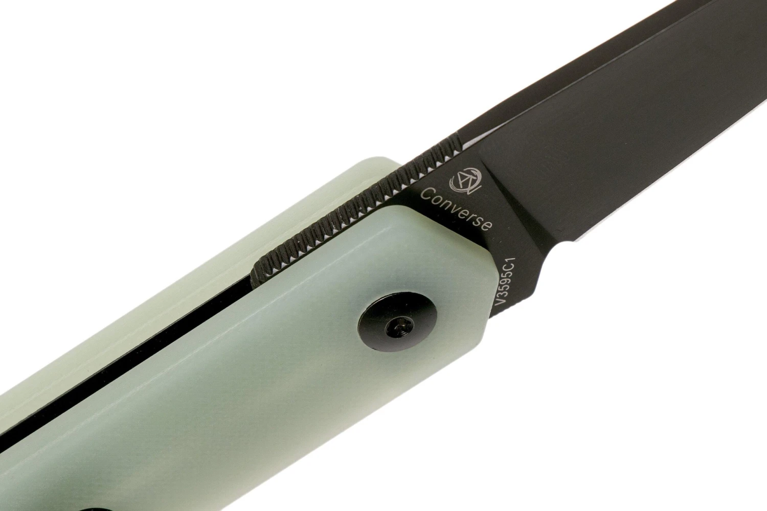 Kizer Converse V3595C1 Black 154CM, Transparent Jade G10, Couteau De Poche, Azo Design 8 Kizer Converse V3595C1 Black 154CM, Transparent Jade G10, Couteau De Poche, Azo Design â Image 6