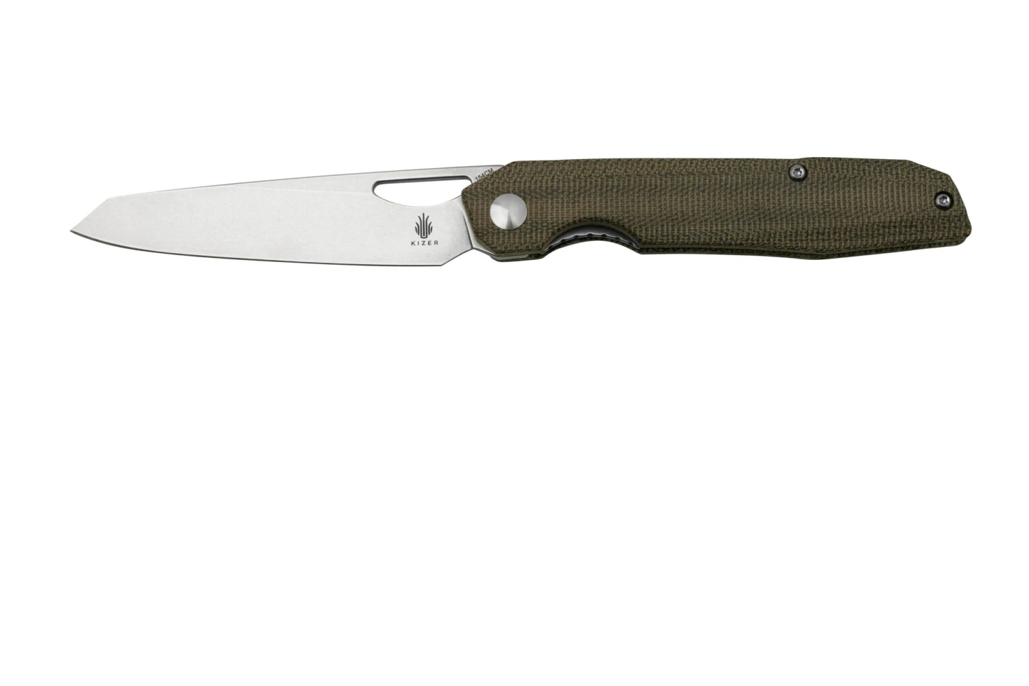 Kizer Genie V4545C1, Green Micarta, 154CM, Couteau De Poche, Gage Design 3 Kizer Genie V4545C1, Green Micarta, 154CM, Couteau De Poche, Gage Design