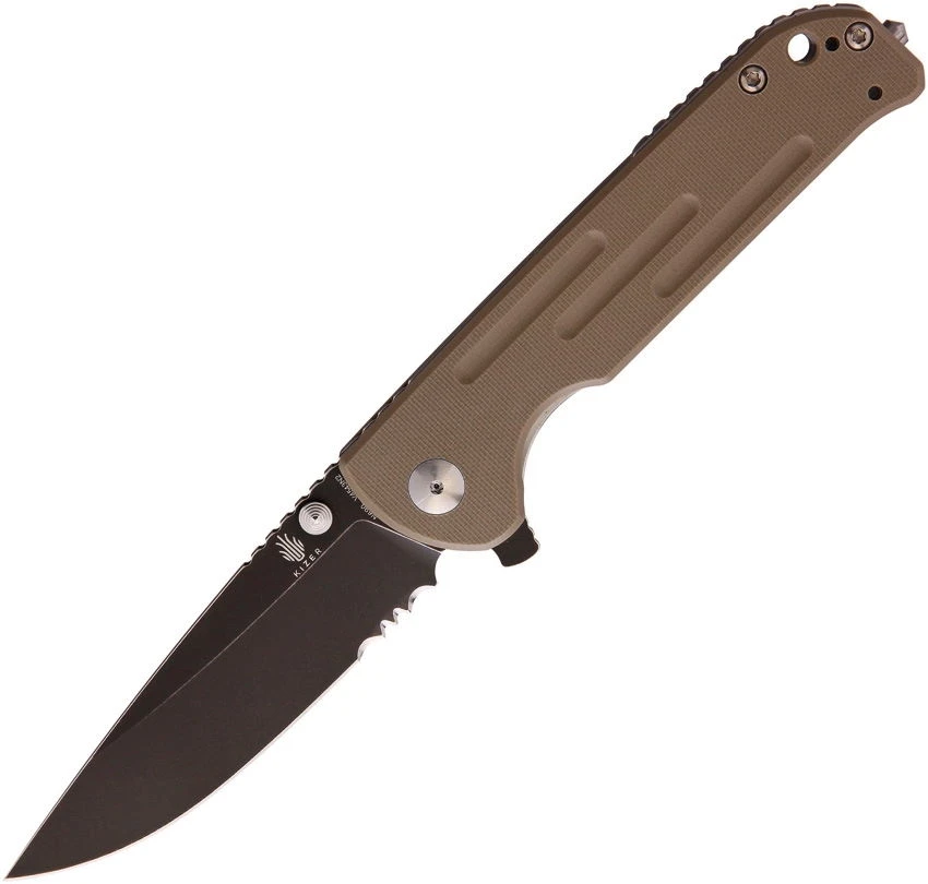 KIV4543N2 Kizer Justice Tan G10 Handle 154CM Blade Linerlock Clip - Livraison Gratuite 3 KIV4543N2 Kizer Justice Tan G10 Handle 154CM Blade Linerlock Clip - Livraison Gratuite